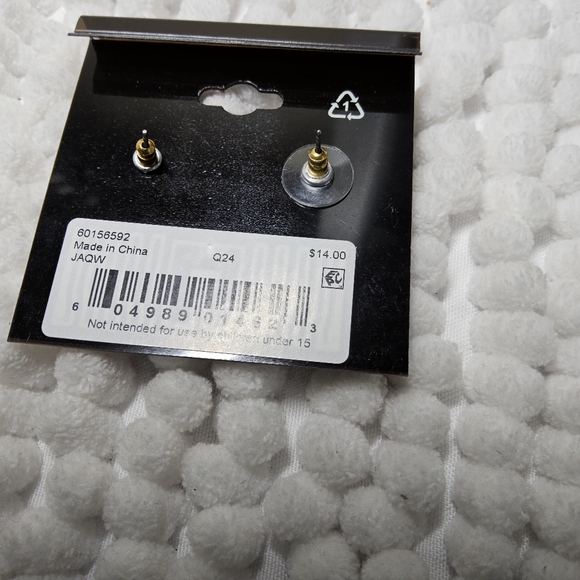 Anne Klein Gold toneand White Pearl and crystal Drop Earrings - Picture 4 of 5